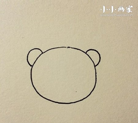 卡通小熊猫简笔画画法图片步骤步骤2