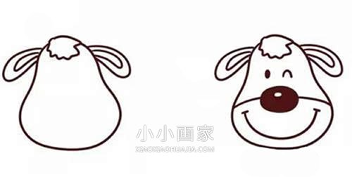 彩色圣诞节麋鹿简笔画画法图片步骤步骤3