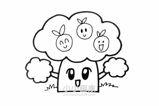 卡通苹果树简笔画画法图片步骤步骤5