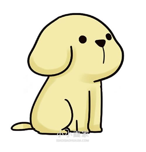 绘本故事卡通小黄狗简笔画画法图片步骤