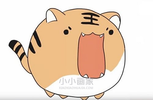 凶猛的可爱小老虎简笔画画法图片步骤步骤1