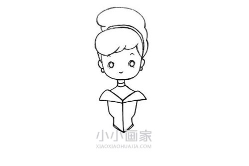 彩色灰姑娘简笔画画法图片步骤步骤5