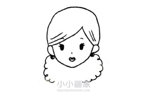 时尚阿姨简笔画画法图片步骤步骤3