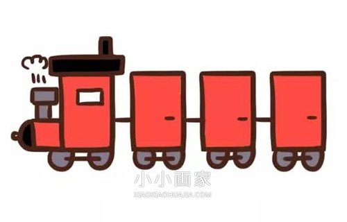 绘本故事可爱小火车简笔画画法图片步骤