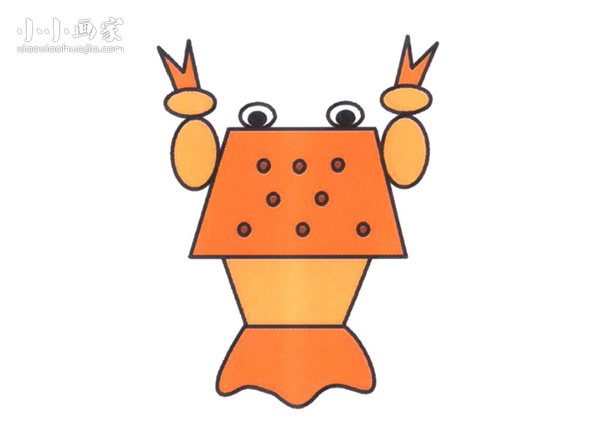 搞笑的龙虾简笔画画法图片步骤步骤1