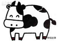 笑眯眯奶牛简笔画画法图片步骤步骤1