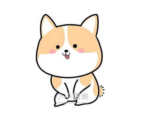 Q萌柯基犬简笔画画法图片步骤