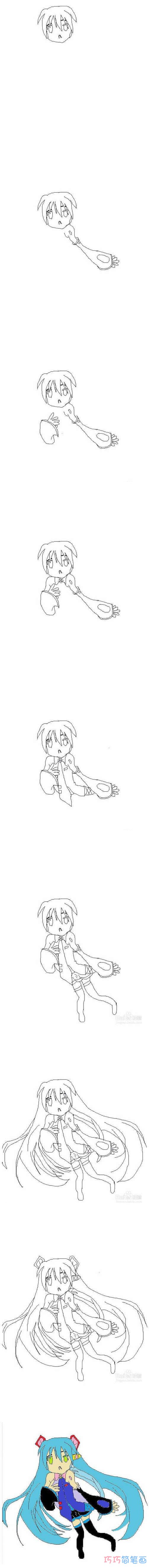 绘本故事教你一步一步绘画初音未来简笔画涂颜色