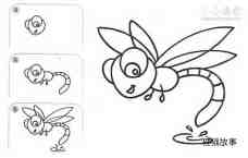 绘本故事蜻蜓点水简笔画画法图片步骤