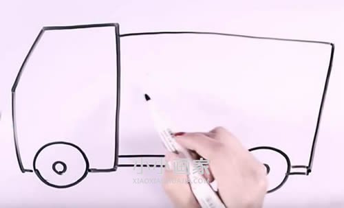 行驶的消防车简笔画画法图片步骤步骤4