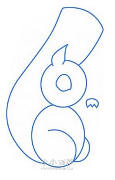 彩色松鼠简笔画画法图片步骤步骤3