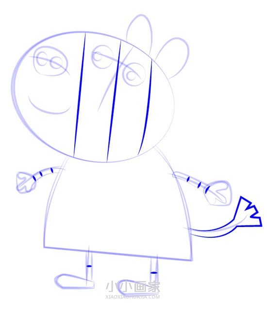 斑马佐伊简笔画画法图片步骤步骤8