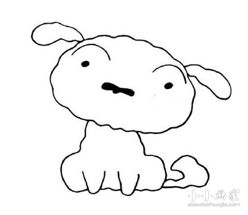 蜡笔小新小白简笔画画法图片步骤步骤9