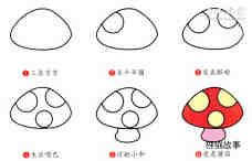 红色蘑菇简笔画画法图片步骤步骤2