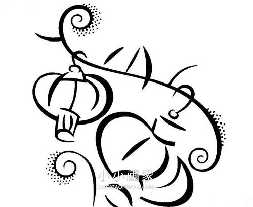 过新年灯笼简笔画画法图片步骤步骤5