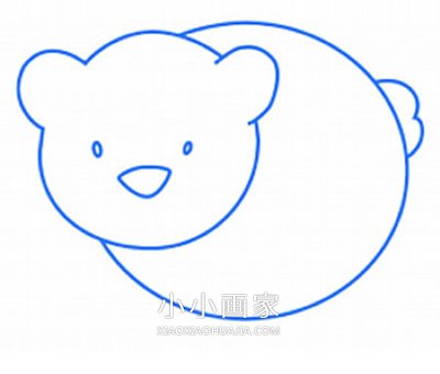 卡通北极熊简笔画画法图片步骤步骤3