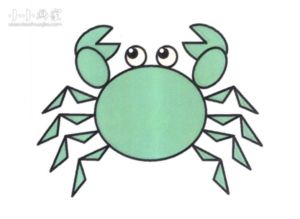 张牙舞爪的小螃蟹简笔画画法图片步骤步骤1