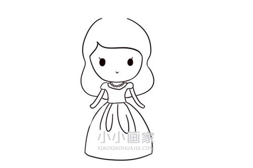 美丽卡通公主简笔画画法图片步骤步骤6