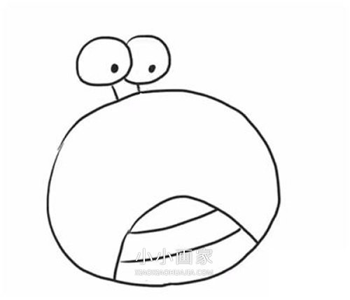 红色小螃蟹简笔画画法图片步骤步骤4