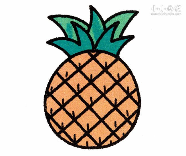 菠萝简笔画画法图片步骤步骤1