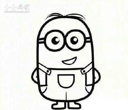 可爱彩色小黄人简笔画画法图片步骤步骤9