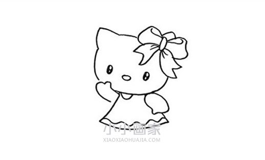 可爱凯蒂猫简笔画画法图片步骤步骤5