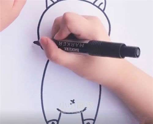 可爱小粉猪简笔画画法图片步骤步骤5
