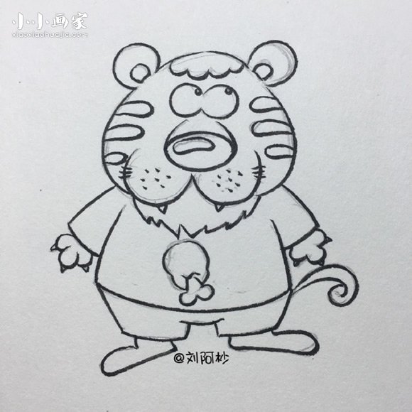 绘本故事卡通老虎先生简笔画画法图片步骤