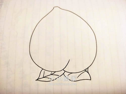 黑白桃子简笔画画法图片步骤步骤3