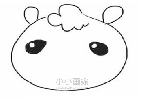 黑白羊驼简笔画画法图片步骤步骤3