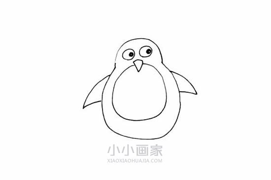 可爱企鹅先生简笔画画法图片步骤步骤5
