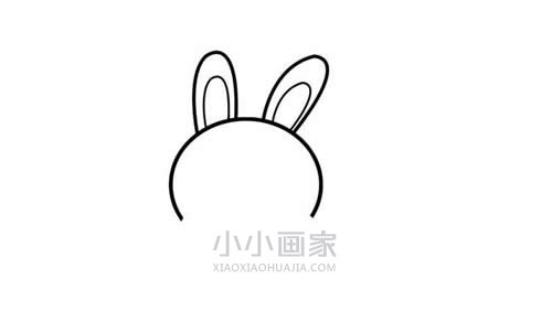 背靠胡萝卜的小白兔简笔画画法图片步骤步骤2