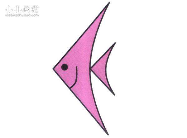 热带小鱼简笔画画法图片步骤步骤1