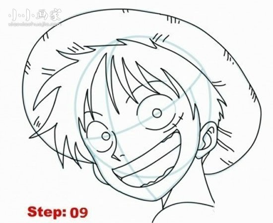 绘本故事《海贼王》路飞简笔画画法图片步骤