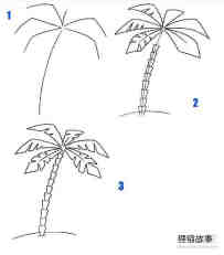 绘本故事椰子树简笔画画法图片步骤