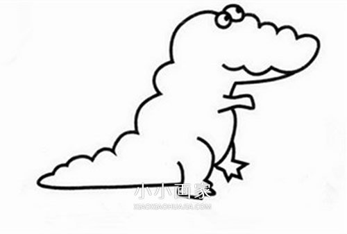 卡通鳄鱼简笔画画法图片步骤