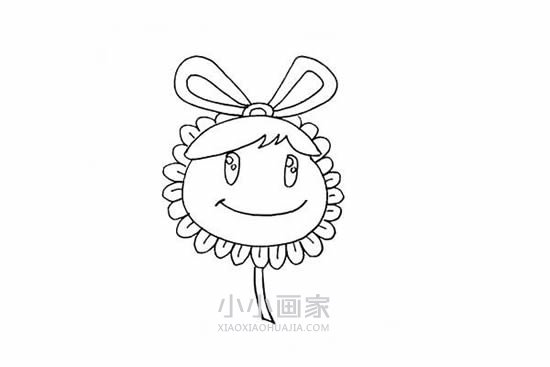 卡通向日葵简笔画画法图片步骤步骤10