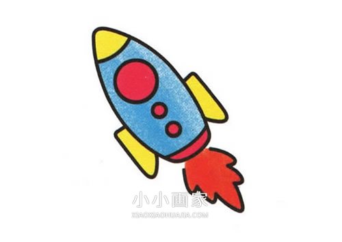 绘本故事彩色火箭简笔画画法图片步骤