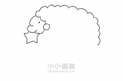 好玩的绵羊简笔画画法图片步骤步骤3