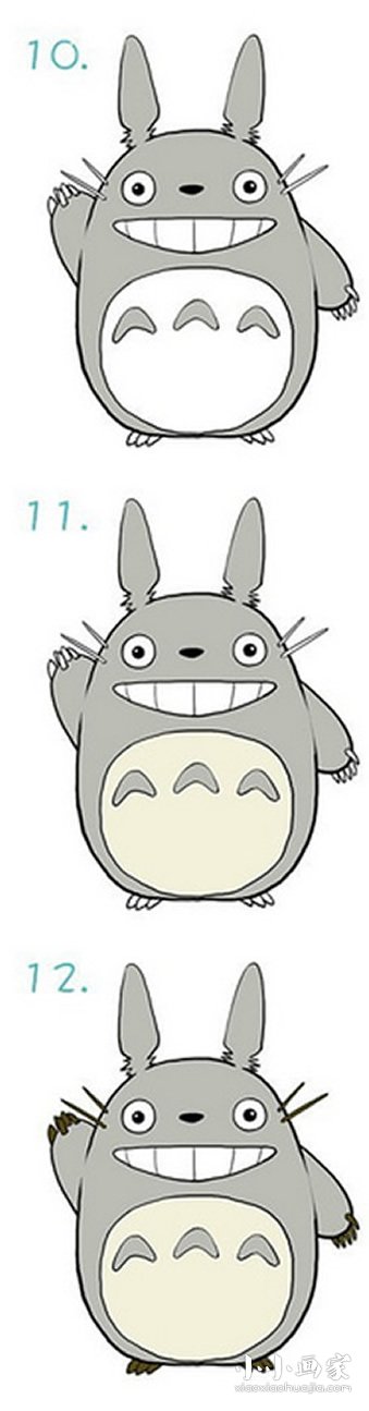 绘本故事卡通龙猫简笔画画法图片步骤