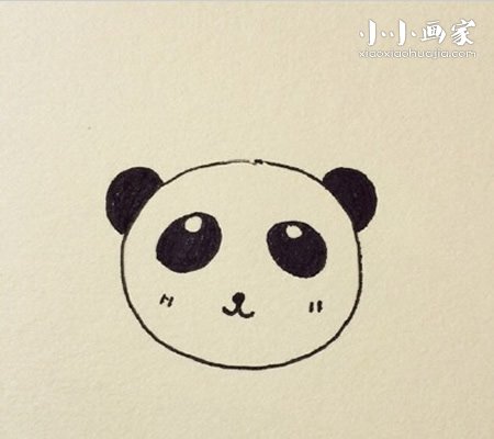 卡通小熊猫简笔画画法图片步骤步骤5