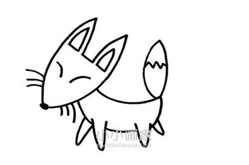 彩色狐狸简笔画画法图片步骤步骤4