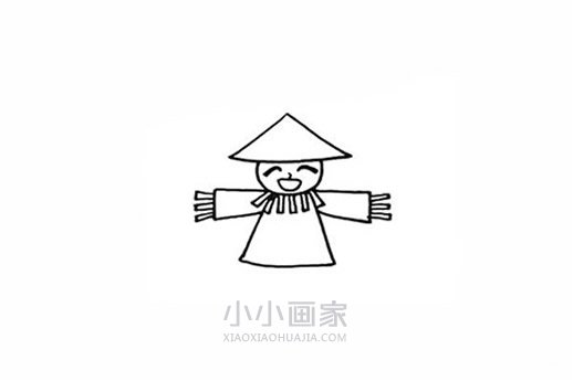 彩色稻草人简笔画画法图片步骤步骤5