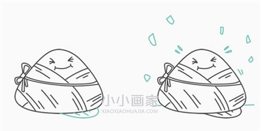 绘本故事端午节卡通粽子简笔画画法图片步骤