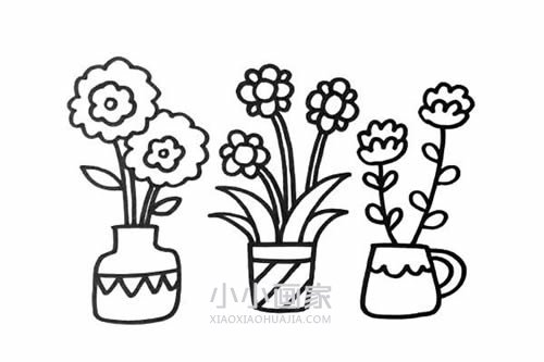 插着花的花瓶简笔画画法图片步骤步骤5