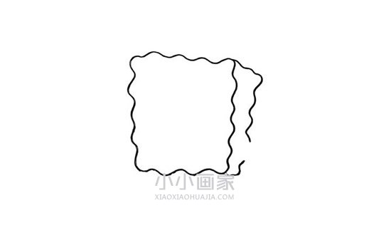 快乐的海绵宝宝简笔画画法图片步骤步骤3