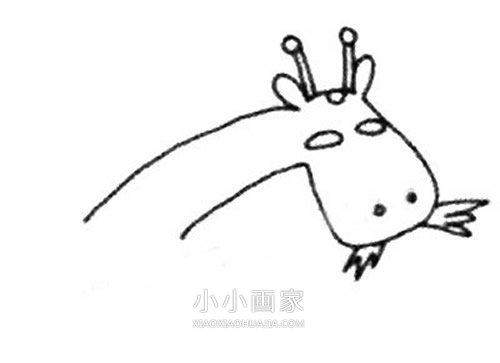 囧囧的卡通长颈鹿简笔画画法图片步骤步骤3