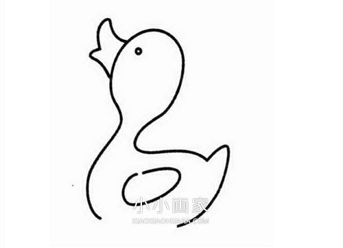 游泳的小鸭子简笔画画法图片步骤步骤3