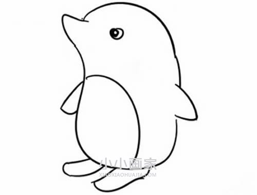 表情严肃小企鹅简笔画画法图片步骤步骤6