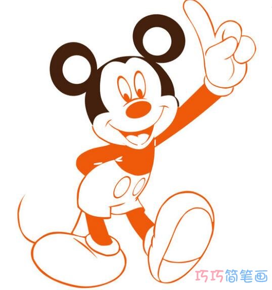 涂颜色米奇老鼠怎么画_卡通米老鼠简笔画图片步骤1